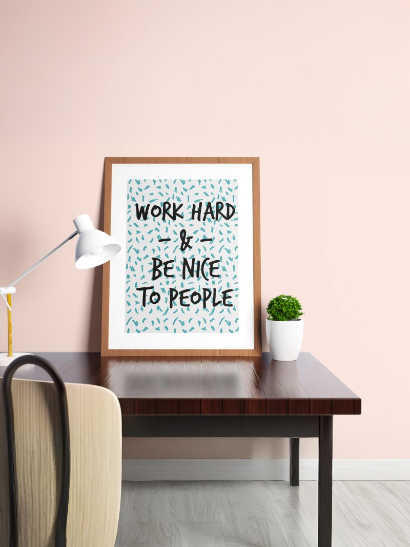 Tranh "Work Hard" Nghệ Thuật - Biểu Tượng Ý Chí Cho Văn Phòng Hiện Đại mockup