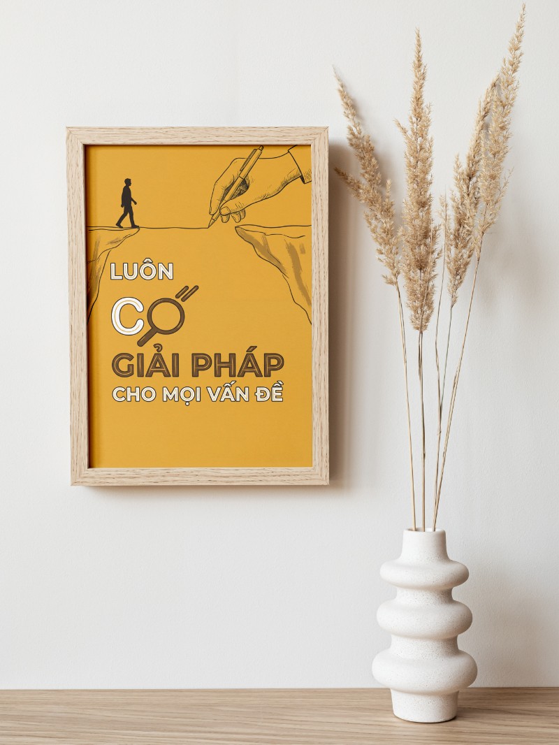 Tranh Động Lực 'Luôn Có Giải Pháp' - Khơi Nguồn Bản Lĩnh Sáng Tạo mockup