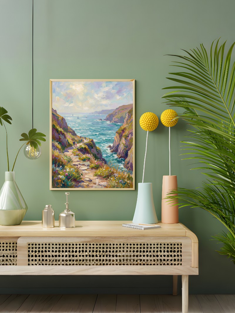 Tranh Treo Tường Đường Đi Bộ Vách Đá Hùng Vĩ - Nghệ Thuật Chân Thực mockup