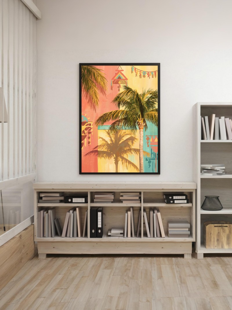 Tranh Họa Tiết Cây Cọ Ngập Nắng mockup