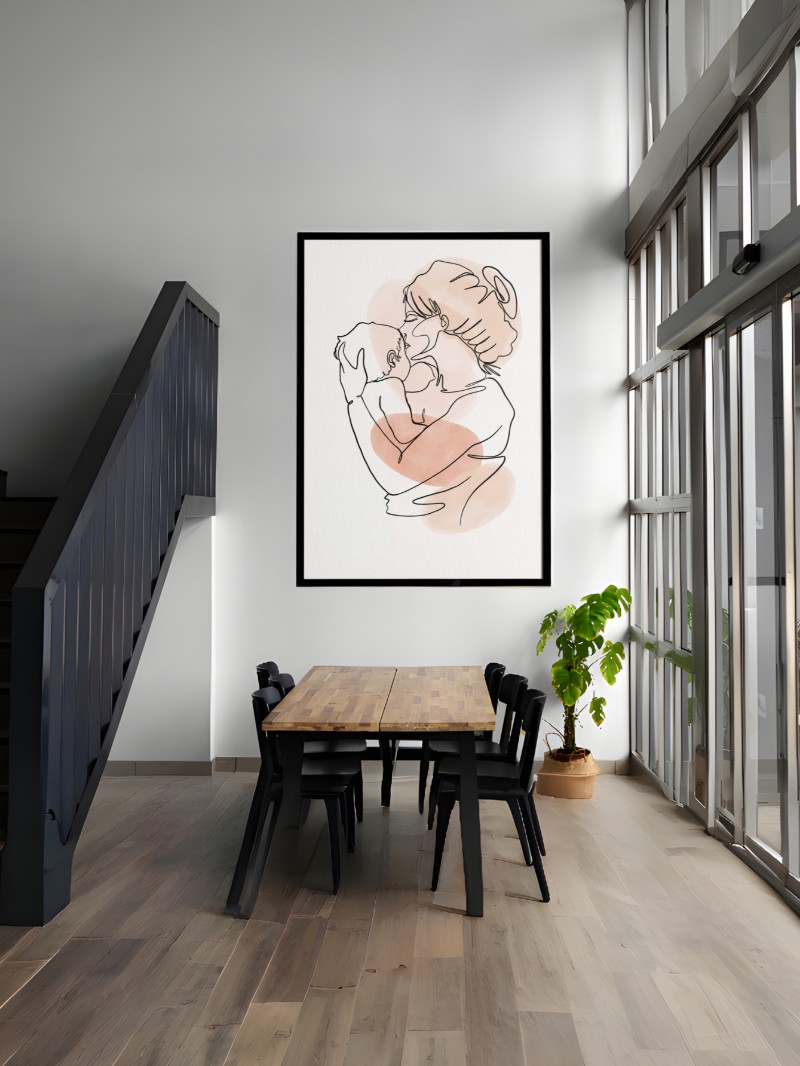 Tranh Vẽ Mẹ Và Con - Chạm Vào Yêu Thương Chân Thực & Ý Nghĩa mockup