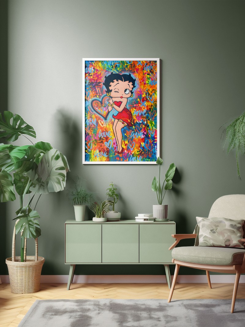 Tranh Street Art Tình Yêu Betty Pop: Biểu Tượng Nghệ Thuật Hiện Đại mockup