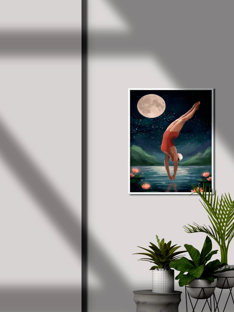 Tranh Nghệ Thuật Lặn - Khoảng Lặng Tĩnh Tại Giữa Biển Khơi mockup