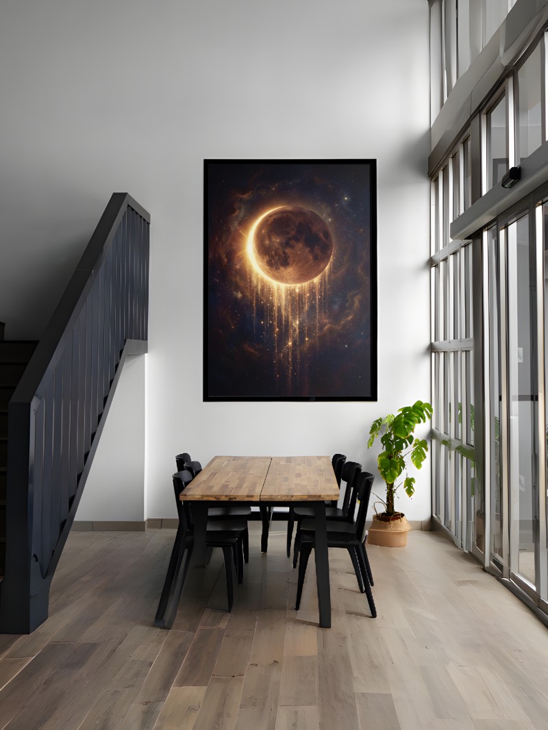 Tranh Nhật Thực Mặt Trăng mockup