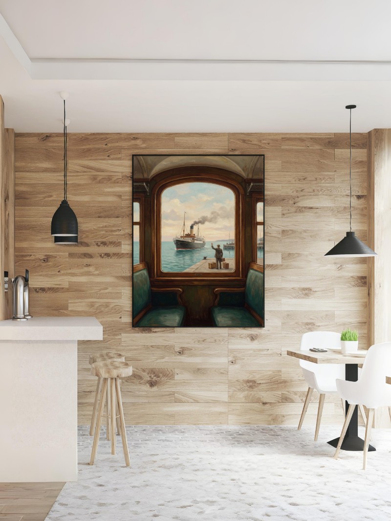 Tranh Vintage Hành Trình Bắt Đầu mockup