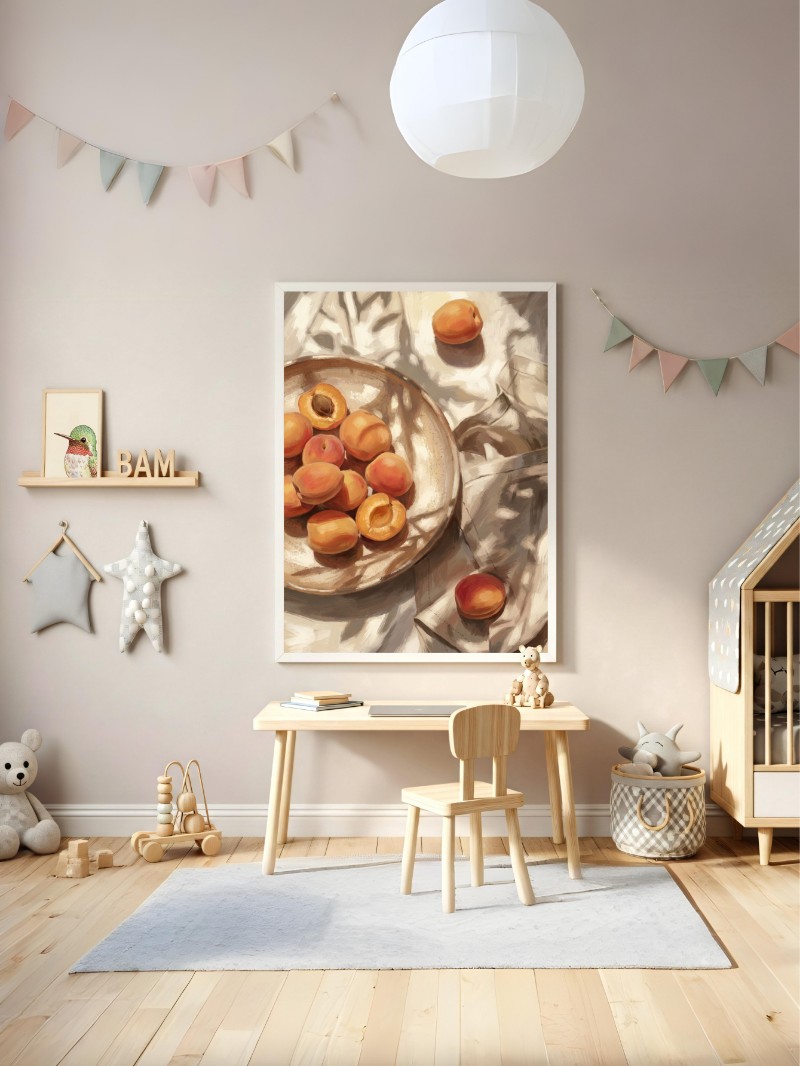 Tranh Quả Mơ Dưới Ánh Nắng - Nghệ Thuật Độc Bản Sang Trọng mockup