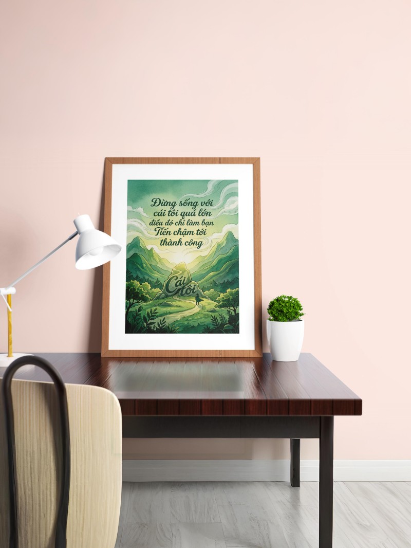 Tranh Động Lực: Hạ Thấp Cái Tôi - Nâng Tầm Thành Công mockup