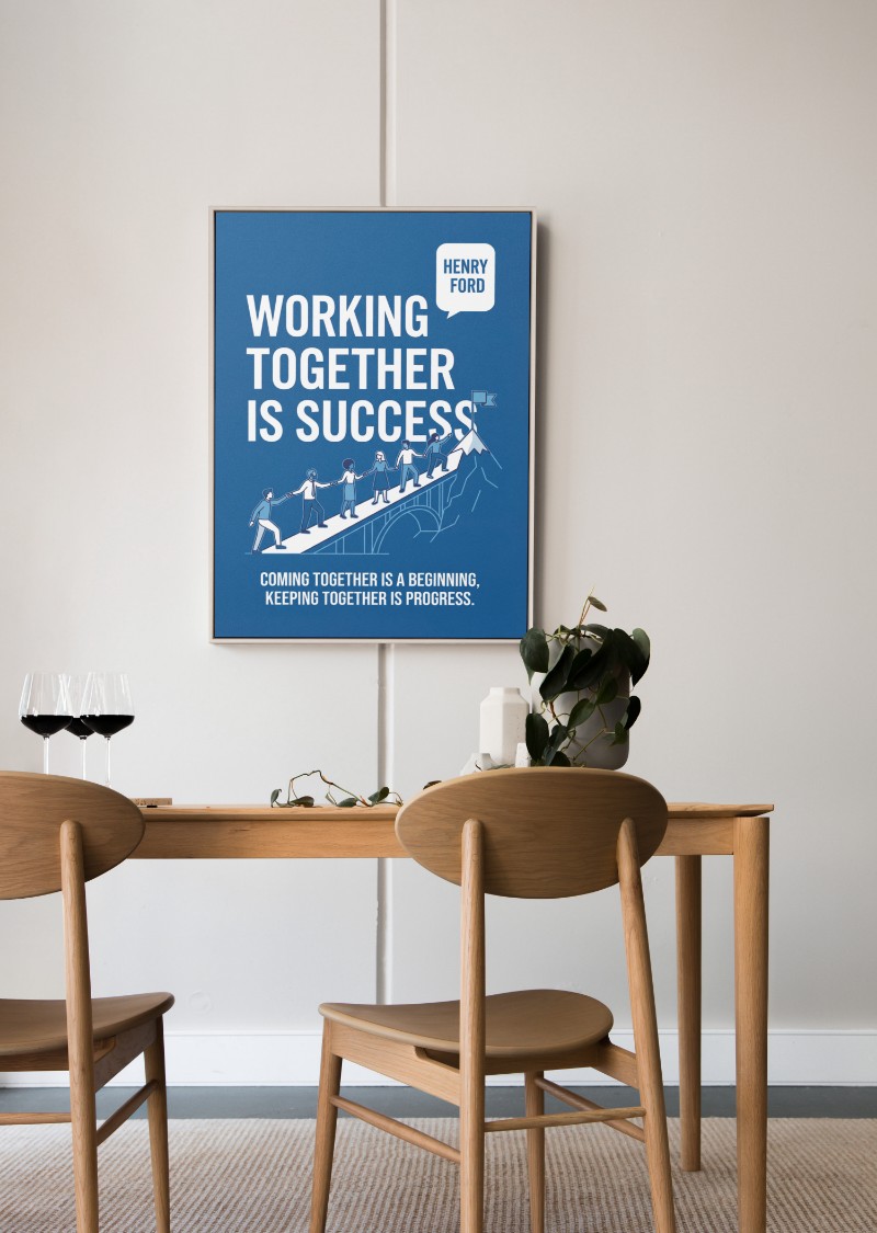 Tranh Động Lực Working Together Is Success - Khơi Nguồn Sức Mạnh Đội Ngũ mockup