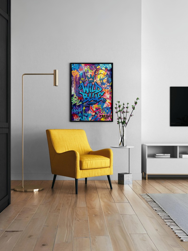 Tranh Đường Phố Wild Blue Edition 23/99 EA - Bản Ngã Tự Do mockup