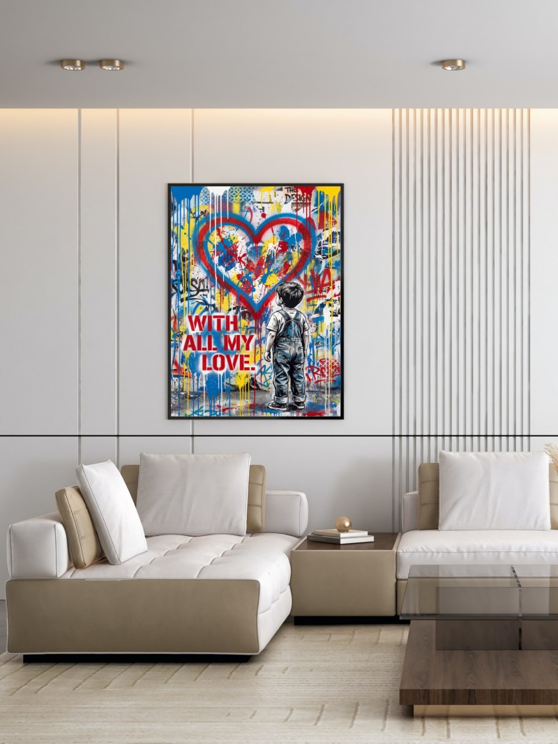 Tranh Đường Phố With All My Love: Bản Giao Hưởng Tình Yêu Hiện Đại mockup