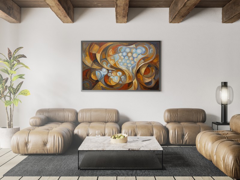 Tranh Ánh Sáng và Hình Dạng: Tuyệt Tác Hình Khối Đương Đại mockup