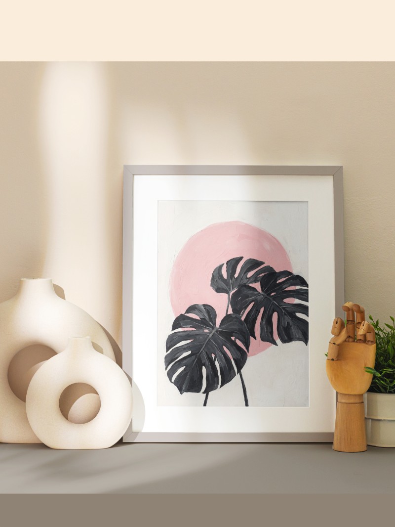 Tranh Lá Monstera Hiện Đại: Tuyệt Tác Xanh Cho Tổ Ấm Tinh Tế mockup