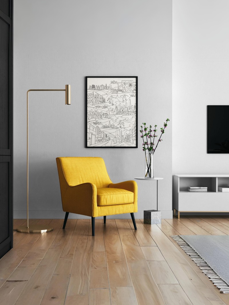 Nét Phố Phóng Khoáng - Tranh Line Art Nghệ Thuật Đường Phố mockup