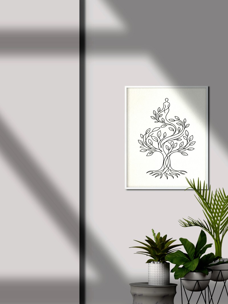 Giao Thoa Cảm Xúc: Tranh Line Art Tối Giản Chạm Đến Tâm Hồn mockup