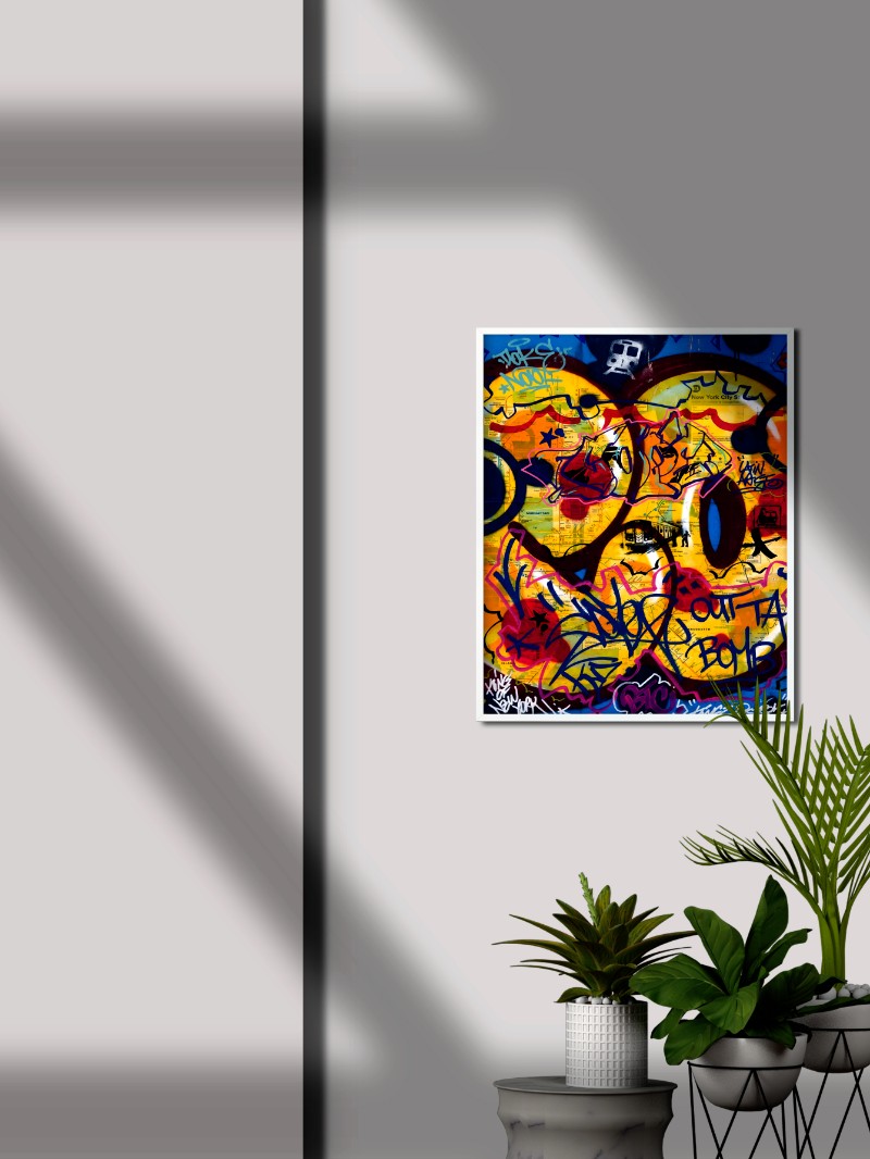 Mạch Máu Đô Thị: Tranh Nghệ Thuật Bản Đồ Tàu Điện Ngầm Hiện Đại mockup