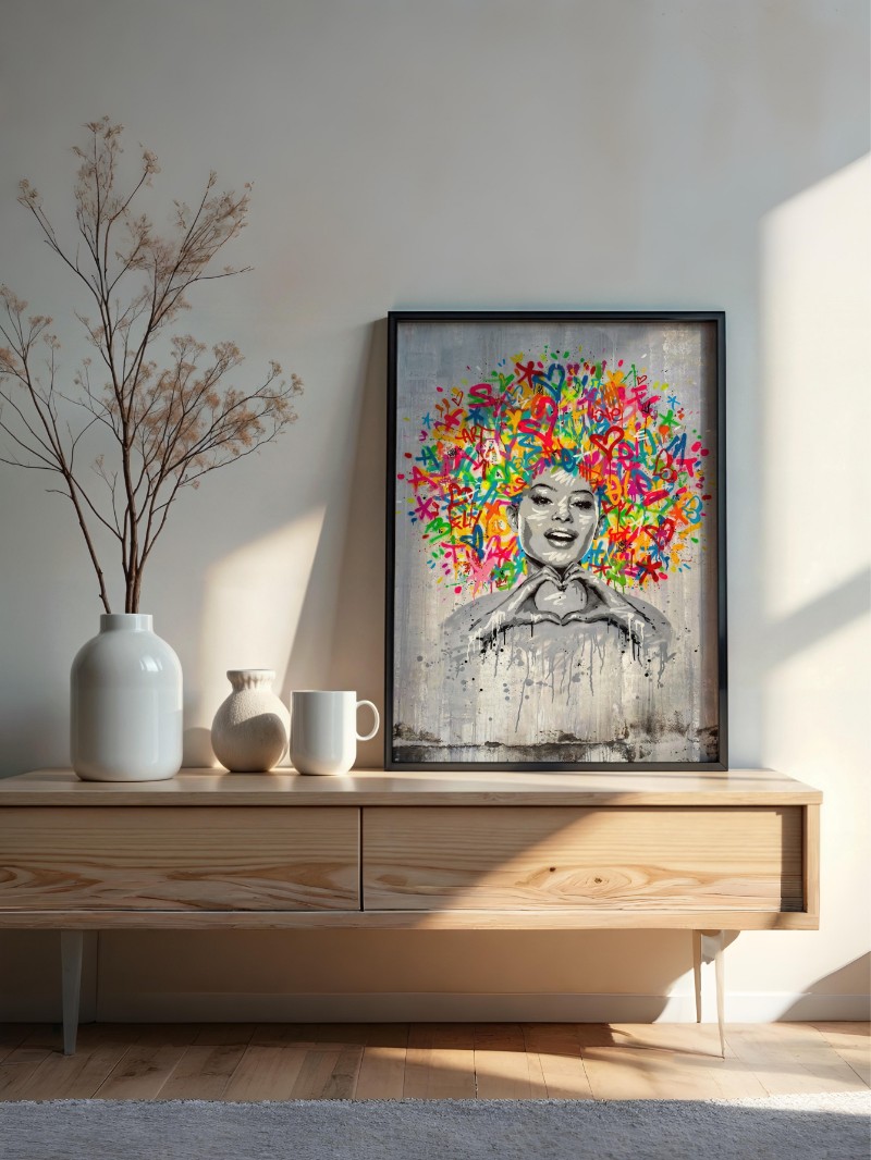 Tranh Street Art "Love is the Answer": Bản Tuyên Ngôn Tình Yêu Hiện Đại mockup