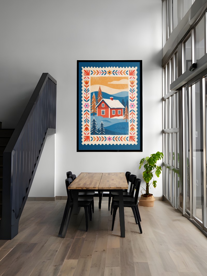 Ký Ức Thụy Điển: Tranh Tem Bưu Chính Nghệ Thuật Bắc Âu Hoài Cổ mockup