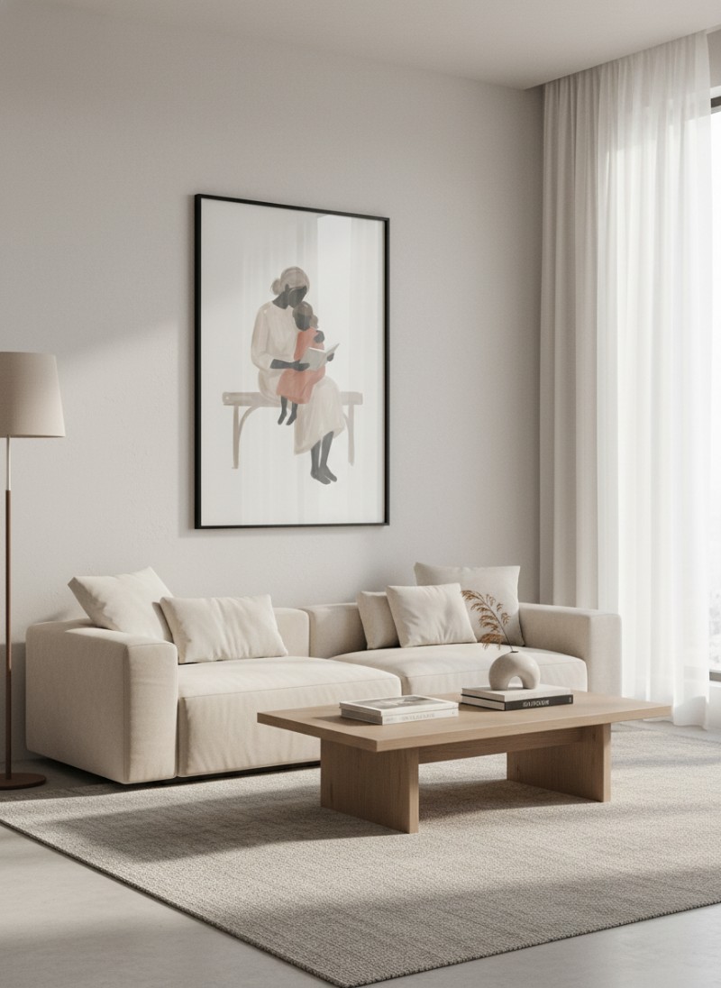 Bản Giao Hưởng Tình Mẹ: Tranh Mẹ Và Con Gái Đậm Chất Tân Cổ Điển mockup