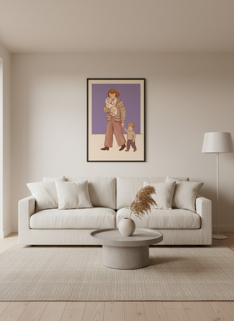 Vòng Tay Mẫu Tử: Tuyệt Tác Nghệ Thuật Hiện Đại Pha Nét Cổ Điển mockup