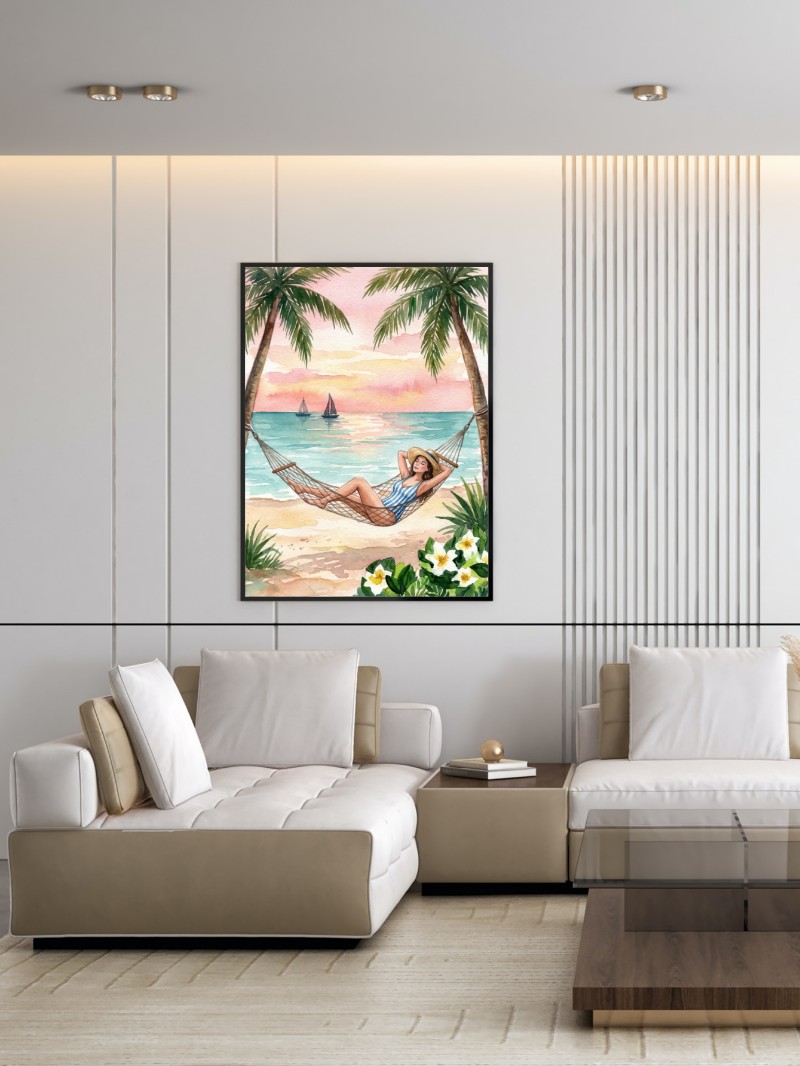 Tranh 'Giấc Mơ Bên Bờ Biển' - Khúc Ca Xanh Thư Thái Cho Tâm Hồn mockup