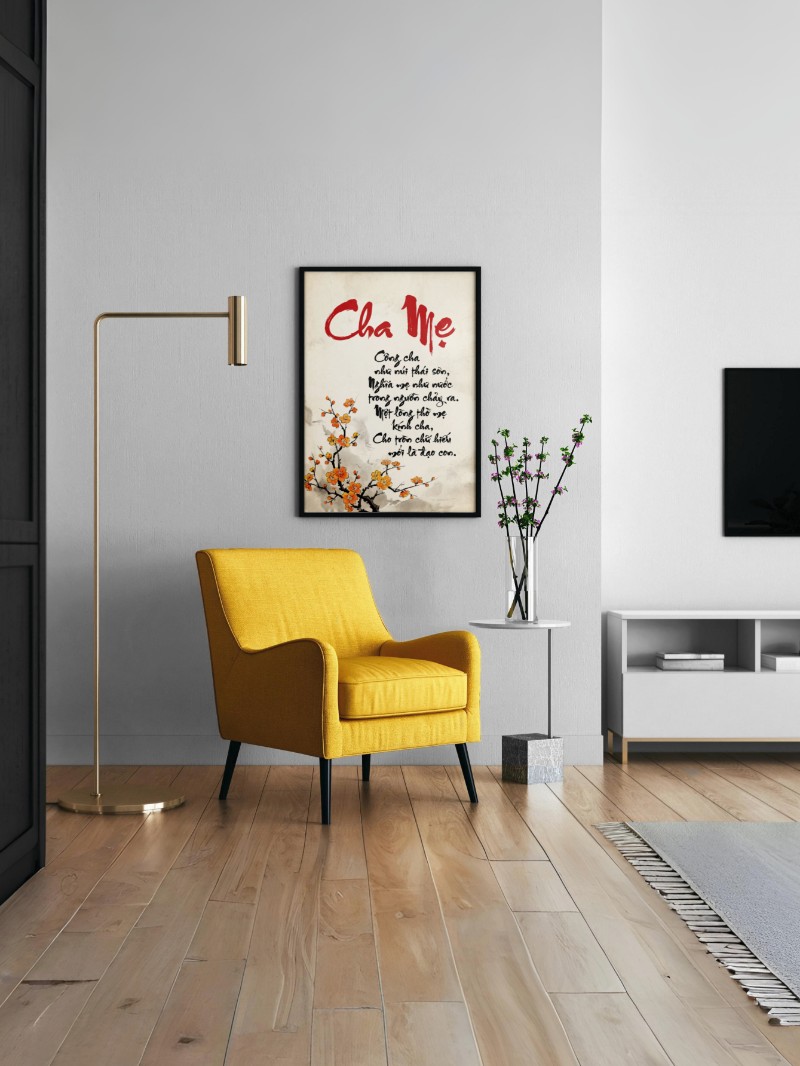 Tranh Thư Pháp Cha Mẹ - Nét Bút Tri Ân Nghệ Thuật Đậm Chất Truyền Thống mockup