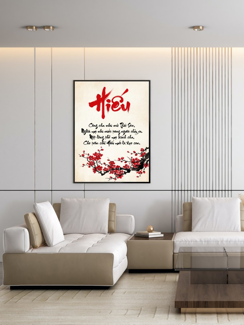 Tranh Thư Pháp Chữ Hiếu - Đạo Làm Con Gói Trọn Trong Nét Bút mockup