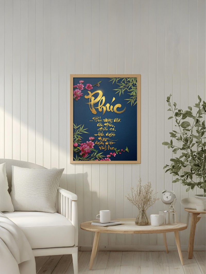 Tranh Thư Pháp Chữ Phúc - Tinh Hoa Nét Bút Phượng Múa Rồng Bay mockup