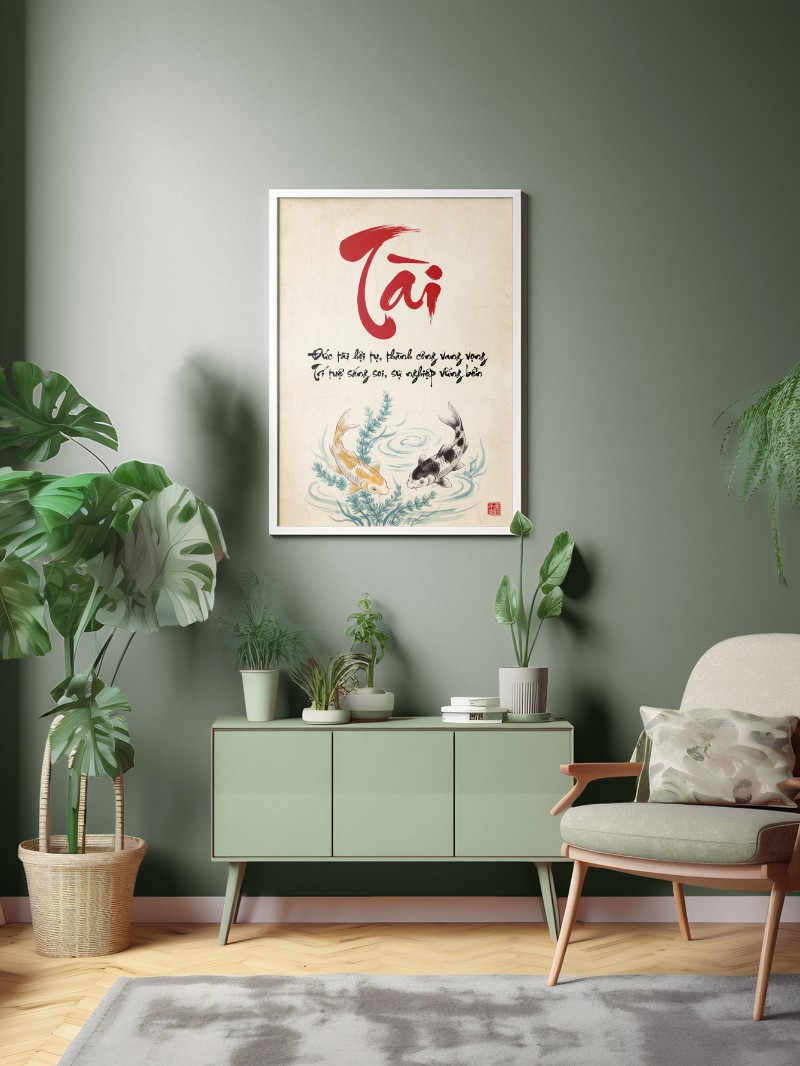 Tranh Thư Pháp Chữ Tài – Khởi Nguồn Trí Tuệ Và Bản Lĩnh Việt mockup