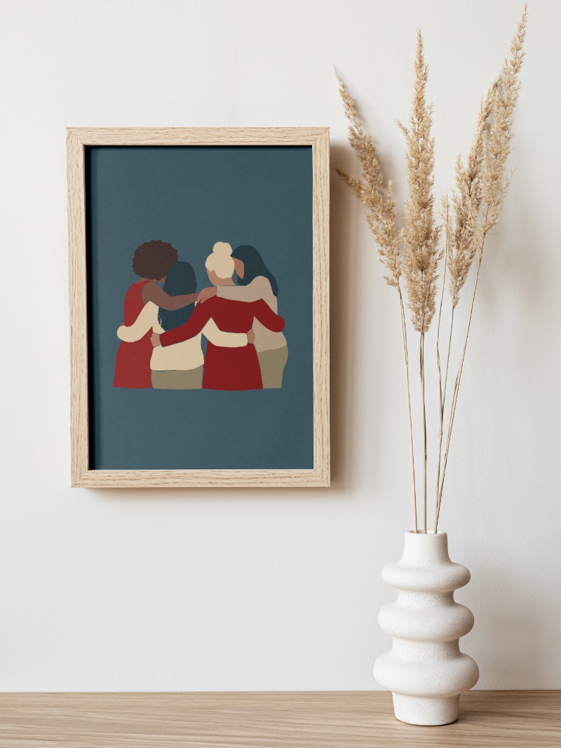 Tranh treo tường chân dung Tình Bạn mockup