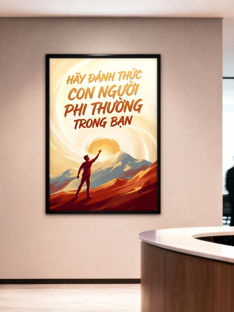 Tranh Động Lực Hãy Đánh Thức Con Người Phi Thường Trong Bạn mockup