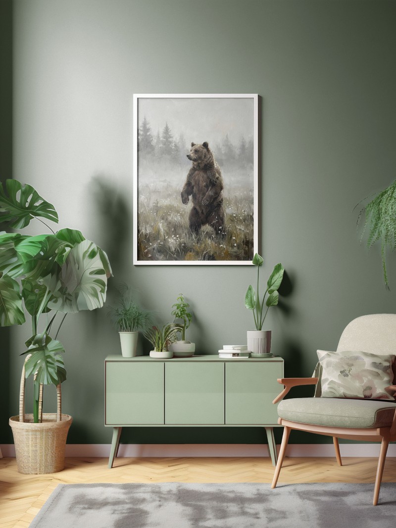 Tranh Gấu Đồng Cỏ mockup