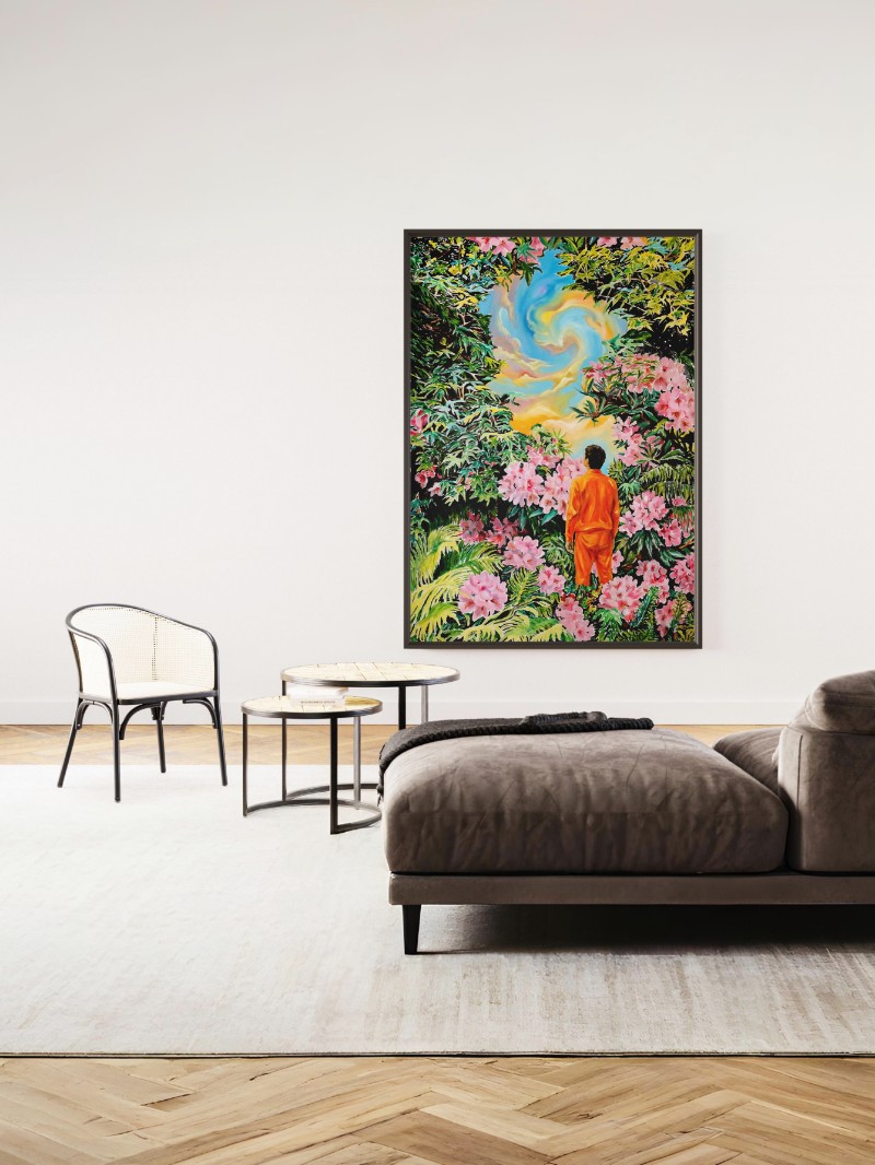 Tranh Nghệ Thuật "Lúc Ấy Tôi Nhìn Lên Bầu Trời" - Độc Bản Cao Cấp mockup