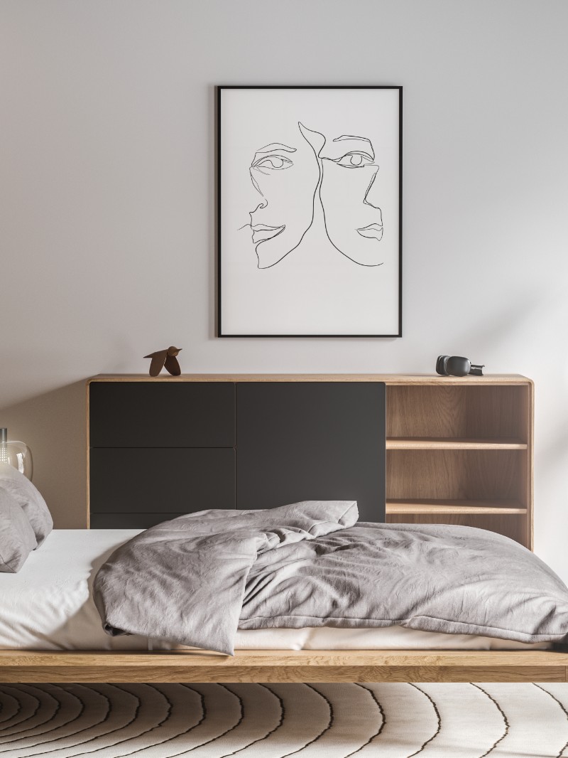 Tranh Line Art "The Twin" – Sự Giao Thoa Của Những Tâm Hồn Đồng Điệu mockup