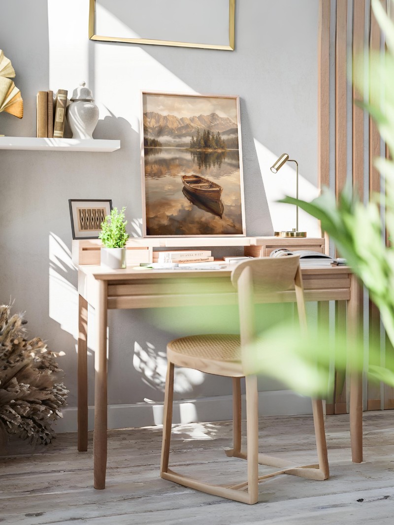 Tranh Phong Cảnh Hồ Nước Yên Bình mockup