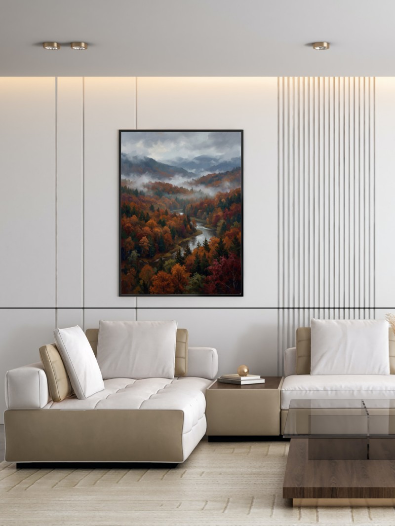 Tranh Rừng Mùa Thu Vàng mockup
