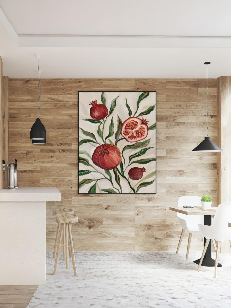 Tranh Quả Lựu Nghệ Thuật - Độc Bản Sang Trọng Cho Không Gian mockup