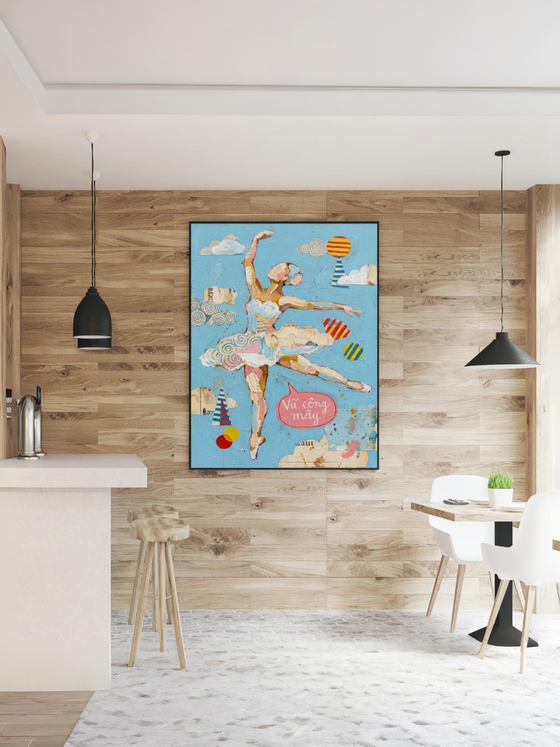 Tranh Vũ Công Mây - Nghệ Thuật Vẽ Tay Sang Trọng Và Tinh Tế mockup