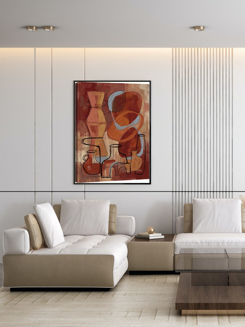 Vũ Khúc Hình Khối: Tranh Trừu Tượng Đương Đại Đầy Chiều Sâu mockup